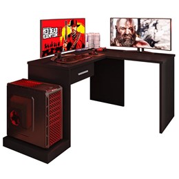 Mesa de Canto para Computador Desk Gamer DRX-9000 Preto Black - PR Móveis Mesa de Canto para Computador Desk Gamer DRX-9000 Preto Black - PR Móveis