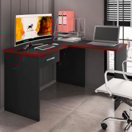 Mesa de Canto para Computador Desk Gamer DRX-9000 Preto/Vermelho - Móveis Leão