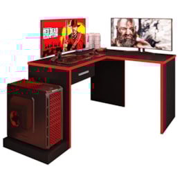 Mesa de Canto para Computador Desk Gamer DRX-9000 Preto/Vermelho - PR Móveis Mesa de Canto para Computador Desk Gamer DRX-9000 Preto/Vermelho - PR Móveis
