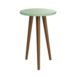 Mesa de Canto Theo Verde Fosco com Pés Amadeirado - Reller Móveis Mesa de Canto Theo Verde Fosco com Pés Amadeirado - Reller Móveis