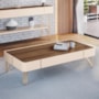 Mesa de Centro Cadenza Off White/Castanho - HB Móveis 