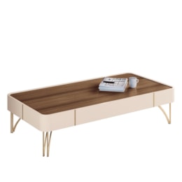 Mesa de Centro Cadenza Off White/Castanho - HB Móveis Mesa de Centro Cadenza Off White/Castanho - HB Móveis