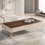 Mesa de Centro Cadenza Off White/Castanho - HB Móveis 