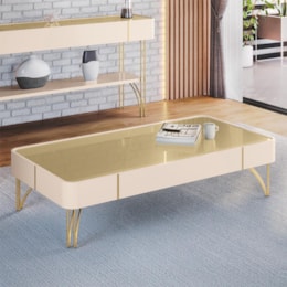 Mesa de Centro Cadenza Off White/Champanhe - HB Móveis