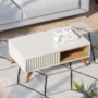 Mesa de Centro Jeri Ripada Off White/Freijó - PR Móveis