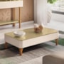 Mesa de Centro Liz Off White/Champanhe – HB Móveis