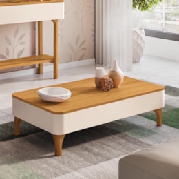 Mesa de Centro Liz Off White/Cinamomo – HB Móveis