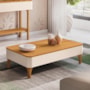 Mesa de Centro Liz Off White/Cinamomo – HB Móveis