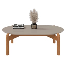 Mesa de Centro Lizz Oblonga Off White/Cedro - Casa D Mesa de Centro Lizz Oblonga Off White/Cedro - Casa D