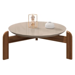 Mesa de Centro Lizz Redonda Off White/Cedro - Casa D Mesa de Centro Lizz Redonda Off White/Cedro - Casa D
