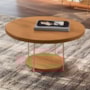 Mesa de Centro Sky Redonda Cinamomo com Tampo MDF - HB Móveis