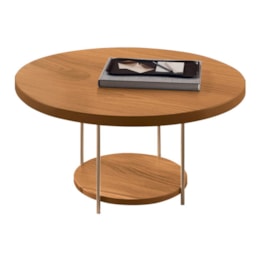 Mesa de Centro Sky Redonda Cinamomo com Tampo MDF - HB Móveis