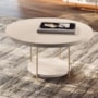 Mesa de Centro Sky Redonda Off White com Tampo MDF - HB Móveis