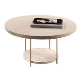 Mesa de Centro Sky Redonda Off White com Tampo MDF - HB Móveis