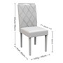 Mesa de Jantar 100x100 com 4 Cadeiras Isabela Off White/Ipê/Marrom Rosê - PR Móveis 