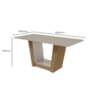 Mesa de Jantar 160x80 com 6 Cadeiras Apogeu Amêndoa/Off White/Linho Cinza Claro - Móveis Lopas