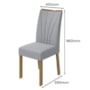 Mesa de Jantar 160x80 com 6 Cadeiras Apogeu Amêndoa/Off White/Linho Cinza Claro - Móveis Lopas