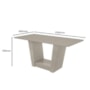 Mesa de Jantar 170x90 com 6 Cadeiras Apogeu Off White/Amêndoa/Linho Cinza Claro - Móveis Lopas