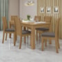 Mesa de Jantar 180x90 com 6 Cadeiras Athenas Amêndoa/Suede Bege - Móveis Lopas