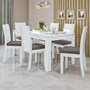Mesa de Jantar 180x90 com 6 Cadeiras Athenas Branco/Veludo Capuccino - Móveis Lopas
