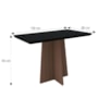 Mesa de Jantar Ana 120x80 com 4 Cadeiras Carol Imbuia/Preto/Camurça Marrom – New Ceval