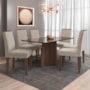 Mesa de Jantar Ana 160x90 com 6 Cadeiras Amanda Imbuia/Preto/Bege - PR Móveis  
