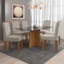 Mesa de Jantar Ana 160x90 com 6 Cadeiras Amanda Ipê/Preto/Bege - PR Móveis 