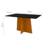 Mesa de Jantar Ana 160x90 com 6 Cadeiras Carol Ypê/Preto/Camurça Marrom – New Ceval