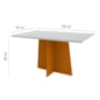 Mesa de Jantar Ana 160x90 com 6 Cadeiras Caroline Ipê/Off White/Marrom Claro – New Ceval