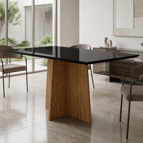 Mesa de Jantar Ana 160x90 Imbuia/Off White - New Ceval 