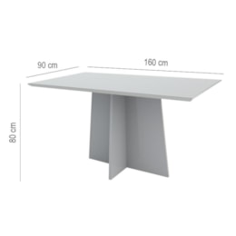 Mesa de Jantar Ana 160x90 Off White - New Ceval Mesa de Jantar Ana 160x90 Off White - New Ceval