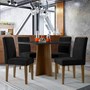 Mesa de Jantar Anitta 120x80 com 4 Cadeiras Ana Imbuia/Preto/Veludo Preto - New Ceval