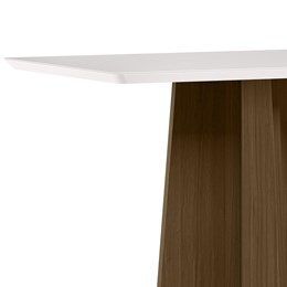 Mesa de Jantar Anitta 120x80 Imbuia/Off White Tampo em MDF com Vidro - New Ceval