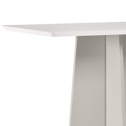 Mesa de Jantar Anitta 120x80 Off White Tampo em MDF com Vidro - New Ceval