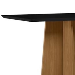 Mesa de Jantar Anitta 120x80 Ypê/Preto Tampo em MDF com Vidro - New Ceval