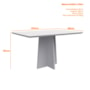 Mesa de Jantar Anitta 135x90 Imbuia/Off White Tampo em MDF com Vidro - New Ceval