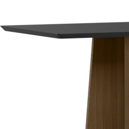 Mesa de Jantar Anitta 135x90 Imbuia/Preto Tampo em MDF com Vidro - New Ceval