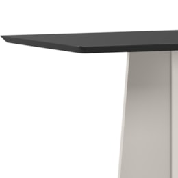 Mesa de Jantar Anitta 135x90 Off White/Preto Tampo em MDF com Vidro - New Ceval