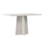 Mesa de Jantar Anitta 135x90 Off White Tampo em MDF com Vidro - New Ceval