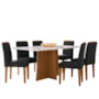 Mesa de Jantar Anitta 160x90 com 6 Cadeiras Ana Ypê/Off White/Veludo Preto - New Ceval