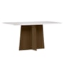 Mesa de Jantar Anitta 160x90 Imbuia/Off White Tampo em MDF com Vidro - New Ceval