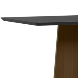 Mesa de Jantar Anitta 160x90 Imbuia/Preto Tampo em MDF com Vidro - New Ceval