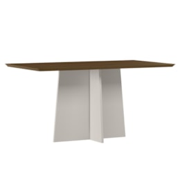 Mesa de Jantar Anitta 160x90 Off White/Imbuia Tampo em MDF - New Ceval