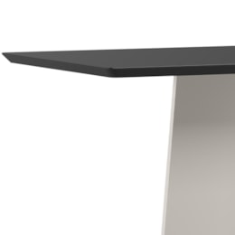 Mesa de Jantar Anitta 160x90 Off White/Preto Tampo em MDF com Vidro - New Ceval