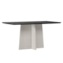 Mesa de Jantar Anitta 160x90 Off White/Preto Tampo em MDF com Vidro - New Ceval