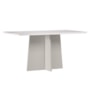 Mesa de Jantar Anitta 160x90 Off White Tampo em MDF com Vidro - New Ceval