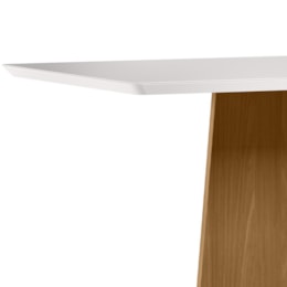 Mesa de Jantar Anitta 160x90 Ypê/Off White Tampo em MDF com Vidro - New Ceval