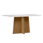 Mesa de Jantar Anitta 160x90 Ypê/Off White Tampo em MDF com Vidro - New Ceval