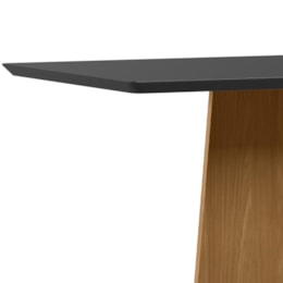 Mesa de Jantar Anitta 160x90 Ypê/Preto Tampo em MDF com Vidro - New Ceval