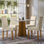 Mesa de Jantar Anitta 90x90 com 4 Cadeiras Ana Ypê/Off White/Linho Palha - New Ceval 